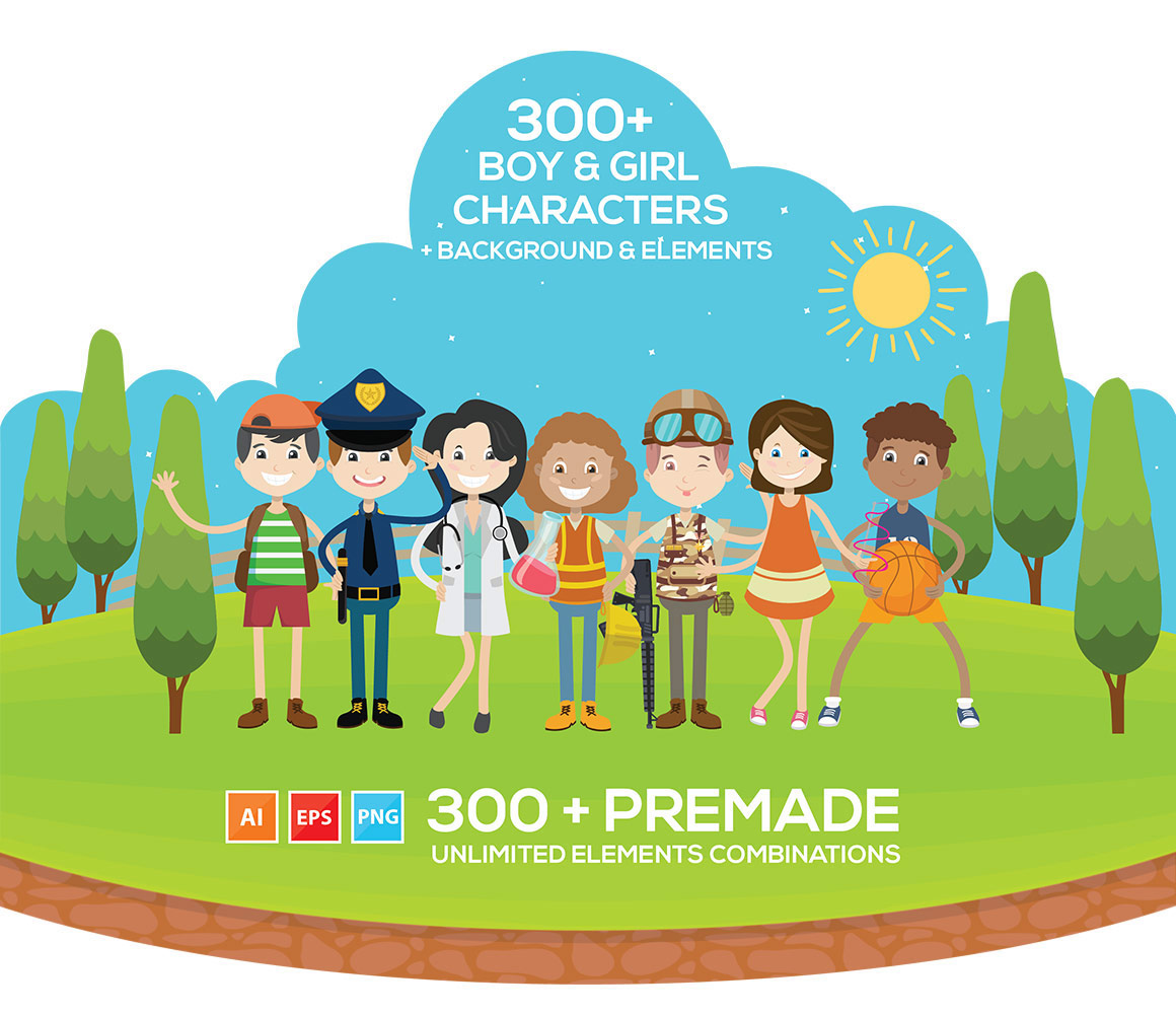 kid profession character cliparts