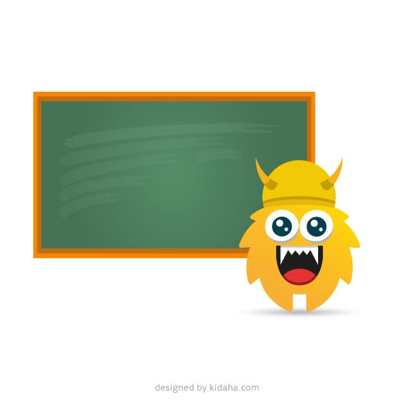 monster and blackboard