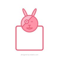 Cute rabbit label clip art – KIDAHA