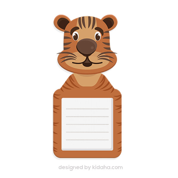 Tiger cartoon clipart and blank paper – KIDAHA